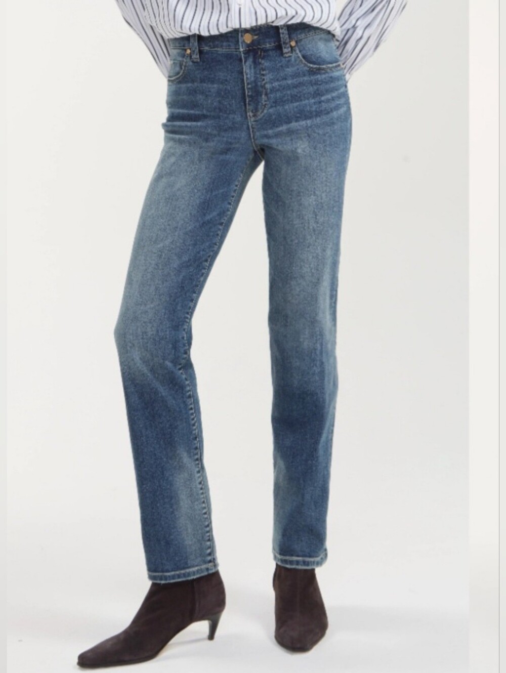 Liverpool Kennedy Classic Straight-Leg Women’s Jeans Cotton Blend Blue US10
